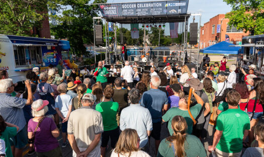 Lawrence community members gather to watch Algeria’s first World Cup game